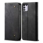 For OPPO Realme Q3T / K9S / Realme Q3s Denim Texture Casual Style Leather Phone Case(Black)