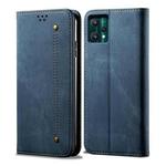 For OPPO Realme 9 Pro+ Denim Texture Casual Style Leather Phone Case(Blue)