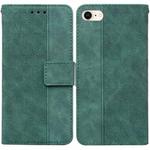 For iPhone SE 2022 / SE 2020 / 8 / 7 Geometric Embossed Leather Phone Case(Green)