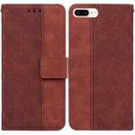 Geometric Embossed Leather Phone Case For iPhone 8 Plus / 7 Plus(Brown)