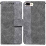 Geometric Embossed Leather Phone Case For iPhone 8 Plus / 7 Plus(Grey)