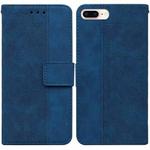 Geometric Embossed Leather Phone Case For iPhone 8 Plus / 7 Plus(Blue)