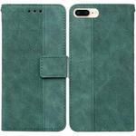 Geometric Embossed Leather Phone Case For iPhone 8 Plus / 7 Plus(Green)