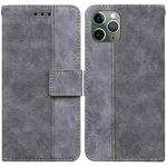 For iPhone 11 Pro Geometric Embossed Leather Phone Case (Grey)