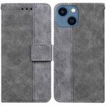 For iPhone 13 Geometric Embossed Leather Phone Case(Grey)