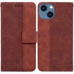 For iPhone 13 mini Geometric Embossed Leather Phone Case (Brown)