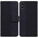 For iPhone X / XS Geometric Embossed Leather Phone Case(Black)