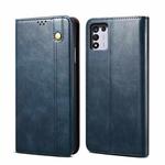 For OPPO Realme Q3T / K9S / Realme Q3s Simple Wax Crazy Horse Texture Horizontal Flip Leather Phone Case with Card Slots & Holder(Navy Blue)