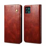 For OPPO Realme 9 Pro Simple Wax Crazy Horse Texture Horizontal Flip Leather Phone Case with Card Slots & Holder(Brown)