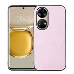 For Huawei P50 Pro Cowhide Texture PU Phone Case(Pink)