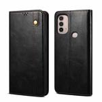 For Motorola Moto E40 / E30 / E20 Oil Wax Crazy Horse Texture Leather Phone Case(Black)