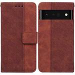 For Google Pixel 6 Pro Geometric Embossed Leather Phone Case(Brown)