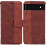 For Google Pixel 6 Geometric Embossed Leather Phone Case(Brown)