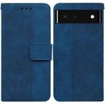 For Google Pixel 6 Geometric Embossed Leather Phone Case(Blue)