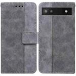 For Google Pixel 6a Geometric Embossed Leather Phone Case(Grey)