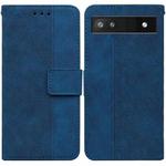 For Google Pixel 6a Geometric Embossed Leather Phone Case(Blue)