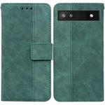 For Google Pixel 6a Geometric Embossed Leather Phone Case(Green)