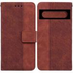 For Google Pixel 7 Pro 5G Geometric Embossed Leather Phone Case(Brown)