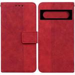 For Google Pixel 7 Pro 5G Geometric Embossed Leather Phone Case(Red)