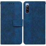 For Sony Xperia 10 III Geometric Embossed Leather Phone Case(Blue)