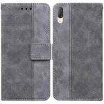 For Sony Xperia L3 Geometric Embossed Leather Phone Case(Grey)