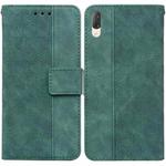For Sony Xperia L3 Geometric Embossed Leather Phone Case(Green)