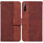 For Sony Xperia L4 Geometric Embossed Leather Phone Case(Brown)