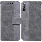 For Sony Xperia L4 Geometric Embossed Leather Phone Case(Grey)