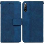 For Sony Xperia L4 Geometric Embossed Leather Phone Case(Blue)