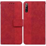 For Sony Xperia L4 Geometric Embossed Leather Phone Case(Red)