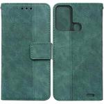 For ZTE Blade A52 Geometric Embossed Leather Phone Case(Green)