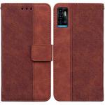 For ZTE Blade A72 / V40 Vita Geometric Embossed Leather Phone Case(Brown)
