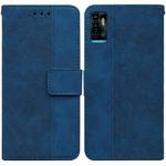 For ZTE Blade A72 / V40 Vita Geometric Embossed Leather Phone Case(Blue)
