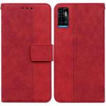 For ZTE Blade A72 / V40 Vita Geometric Embossed Leather Phone Case(Red)