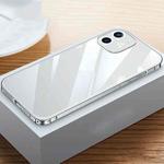 For iPhone 12 Metal Frame HD Transparent Phone Case(Silver)