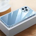 For iPhone 13 Pro Metal Frame HD Transparent Phone Case (Sierra Blue)