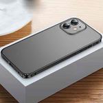 For iPhone 12 Frosted Phone Case with Lens Protection(Black)