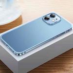 For iPhone 12 Frosted Phone Case with Lens Protection(Sierra Blue)