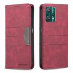 For OPPO Realme 9 Pro Magnetic Splicing Leather Phone Case(Red)