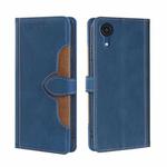 For Samsung Galaxy A03 Core Skin Feel Straw Hat Magnetic Buckle Leather Phone Case(Blue)