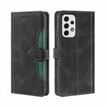 For Samsung Galaxy A23 5G Skin Feel Straw Hat Magnetic Buckle Leather Phone Case(Black)
