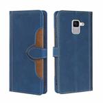 For Samsung Galaxy Feel 2 JP Version Skin Feel Straw Hat Magnetic Buckle Leather Phone Case(Blue)