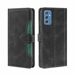For Samsung Galaxy M52 5G Skin Feel Straw Hat Magnetic Buckle Leather Phone Case(Black)