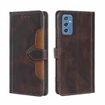 For Samsung Galaxy M52 5G Skin Feel Straw Hat Magnetic Buckle Leather Phone Case(Brown)