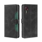 For Samsung Galaxy Xcover 5 Skin Feel Straw Hat Magnetic Buckle Leather Phone Case(Black)