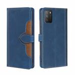 For Xiaomi Poco M3 Skin Feel Straw Hat Magnetic Buckle Leather Phone Case(Blue)