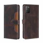 For Xiaomi Poco M3 Skin Feel Straw Hat Magnetic Buckle Leather Phone Case(Brown)