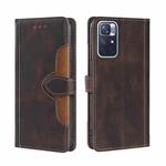For Xiaomi Redmi Note 11 5G Skin Feel Straw Hat Magnetic Buckle Leather Phone Case(Brown)