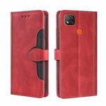 For Xiaomi Redmi 9C / Redmi 9C NFC Skin Feel Straw Hat Magnetic Buckle Leather Phone Case(Red)