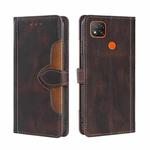 For Xiaomi Redmi 9C / Redmi 9C NFC Skin Feel Straw Hat Magnetic Buckle Leather Phone Case(Brown)